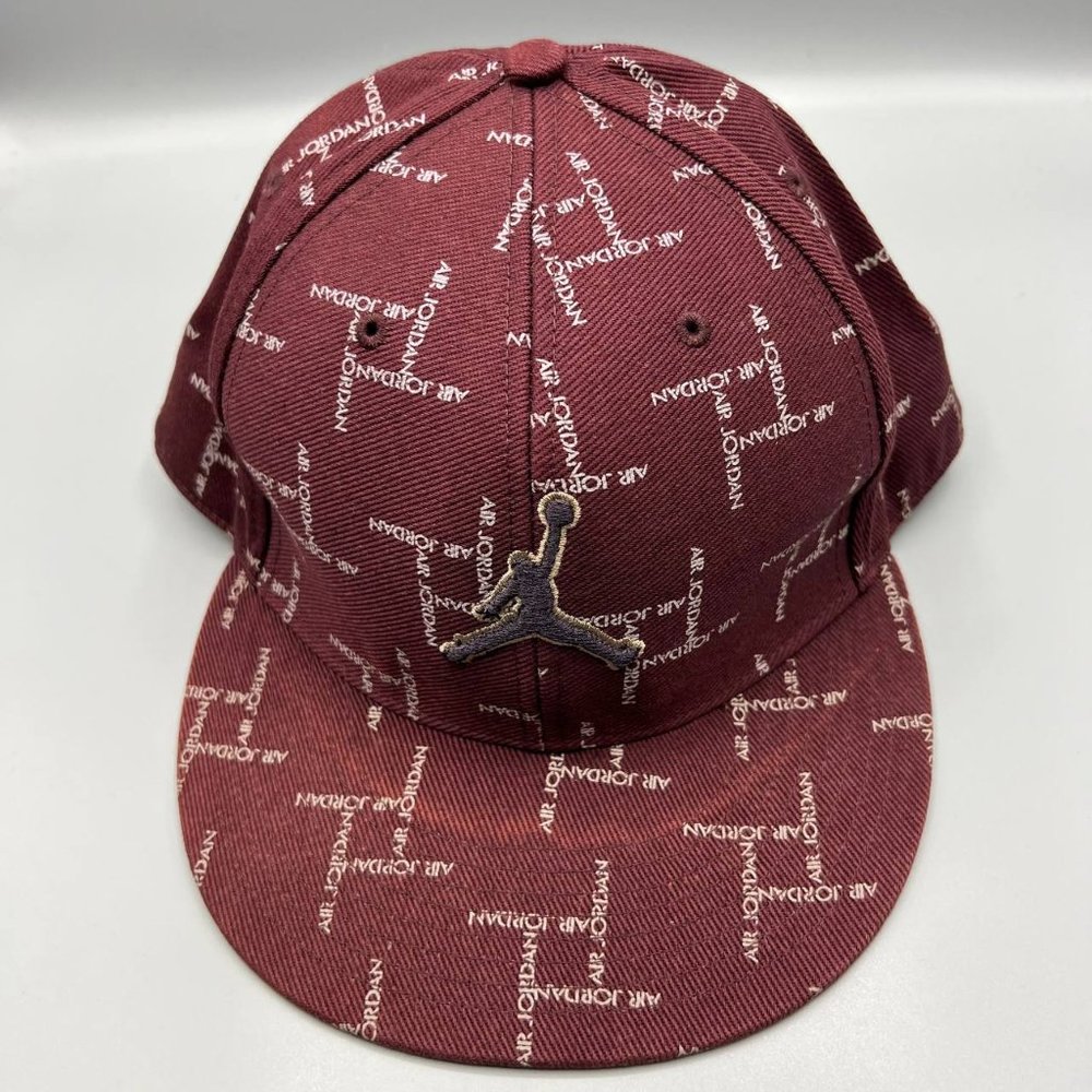 Air Jordan Hat Men 7 3/8 Red Jumpman All Over Print Fitted Cap